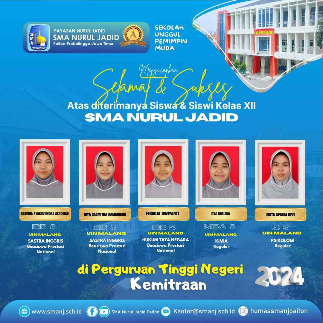 Lima Siswa SMA Nurul Jadid Mendapatkan Golden Tiket dari UIN Malang