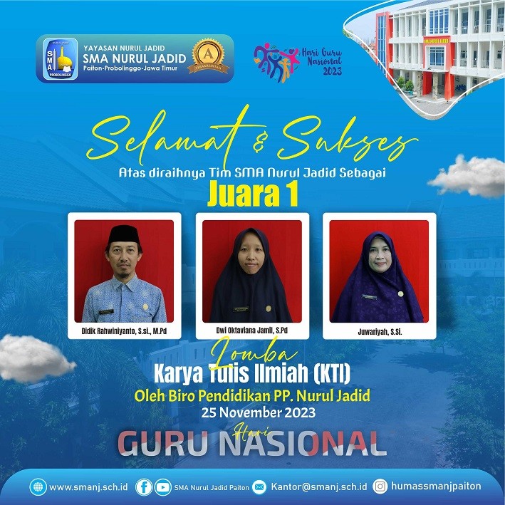 Guru SMANJ Sabet Juara 1 dalam lomba KTI di HGN 2023